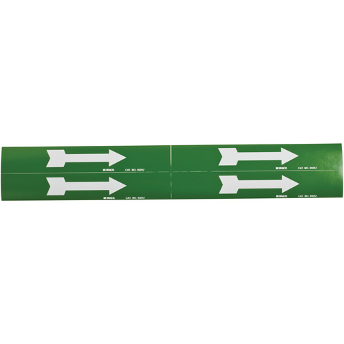 Arrow Pipe Markers, Self-Adhesive, 1-1/8" H x 7" W, White on Green FMT Sales Ltd