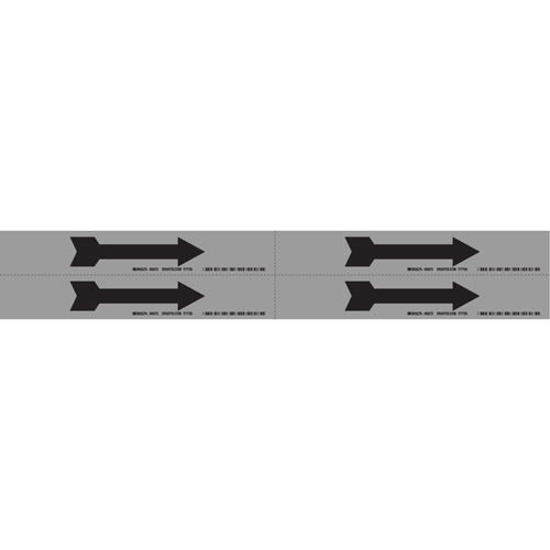 Arrow Pipe Marker, Self-Adhesive, 1-1/8" H x 7" W, Black on Aluminum FMT Sales Ltd