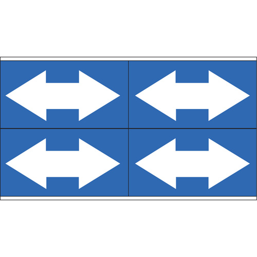 Dual Direction Arrow Pipe Markers, Self-Adhesive, 1-1/8" H x 7" W, White on Blue FMT Sales Ltd