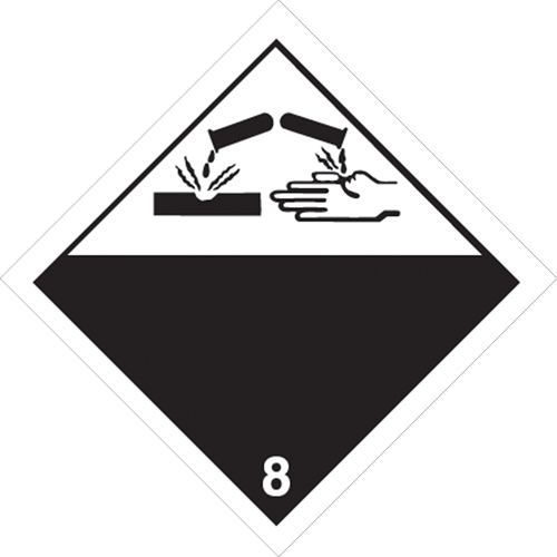 Plaque-&eacute;tiquette TMD mati&egrave;res corrisives, Plastique FMT Sales Ltd
