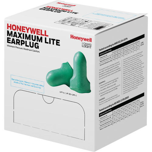 Bouchons d'oreilles en mousse &agrave; basse pression Maximum Lite de Howard Leight, Vrac - Boîte FMT Sales Ltd