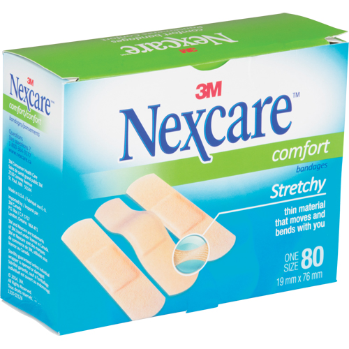 Bandages confortables Nexcare, Rectangulaire/carr&eacute;e, 3", Tissu, St&eacute;rile FMT Sales Ltd