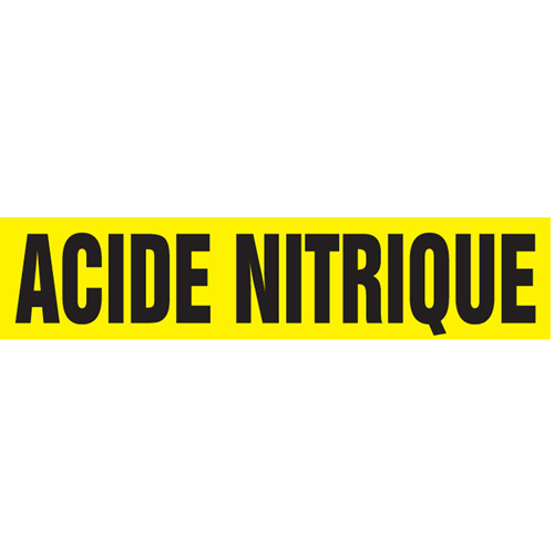 "Acide Nitrique" Pipe Markers, Self-Adhesive, 2-1/2" H x 12" W, Black on Yellow FMT Sales Ltd