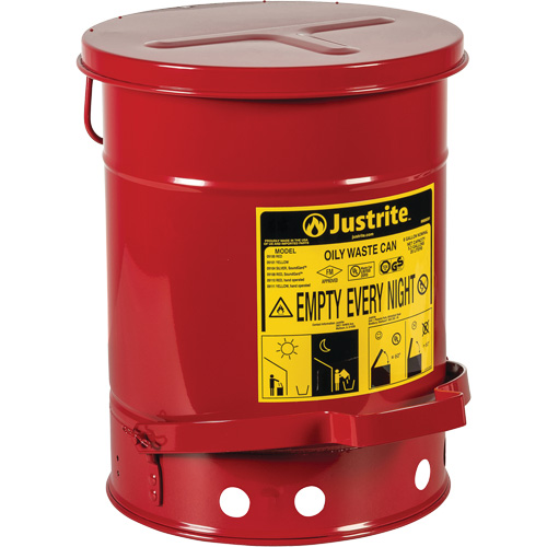 Oily Waste Cans, FM Approved/UL Listed, 6 US Gal., Red FMT Sales Ltd