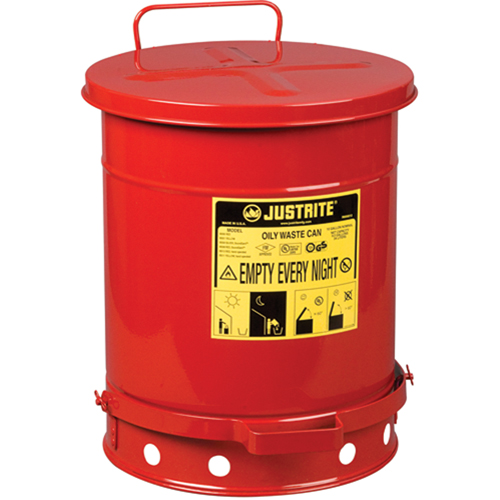 Oily Waste Cans, FM Approved/UL Listed, 10 US gal., Red FMT Sales Ltd