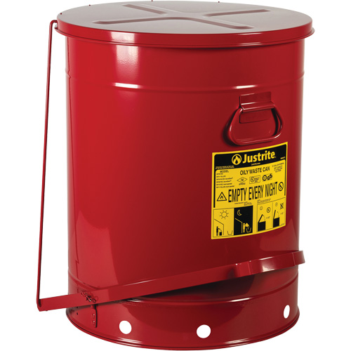 Contenants pour d&eacute;chets huileux, Homologu&eacute; FM/List&eacute; UL, 21 gal. US, Rouge FMT Sales Ltd