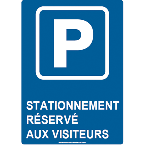 Panneau de stationnement r&eacute;serv&eacute;, 14" x 10", Aluminium, Français avec pictogramme FMT Sales Ltd