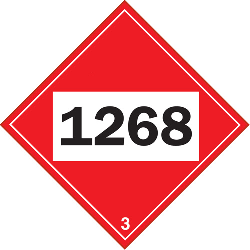 Plaque-&eacute;tiquette TMD 1268 pour distillats de p&eacute;trole, Plastique FMT Sales Ltd