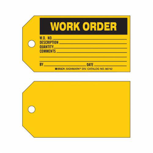 "Work Order" Tag, Paper, 5-3/4" W x 3" H, English FMT Sales Ltd