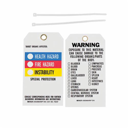 Right-To-Know Tags, Polyester, 3" W x 5-3/4" H, English FMT Sales Ltd