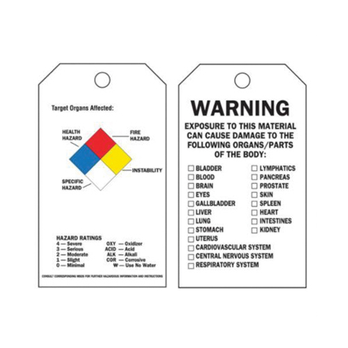 Self-Laminating Right-To-Know Tags, Polyester, 3" W x 5-3/4" H, English FMT Sales Ltd