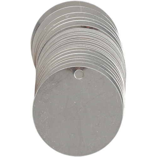 &eacute;tiquettes vierges inscriptibles pour vannes, Acier inoxydable, 2" dia. FMT Sales Ltd