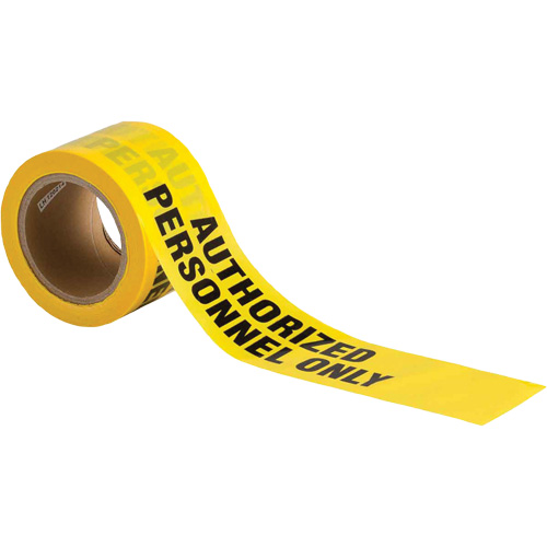 Ruban pour barricade, Anglais, 3" la x 200' lo, 3 mils, Noir sur jaune FMT Sales Ltd