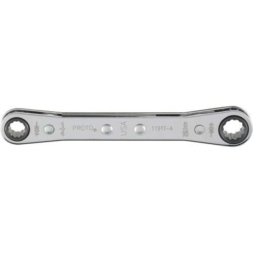 Double Box Ratcheting Wrench, 12 Point, 1/4" x 5/16", Polished Finish FMT Sales Ltd