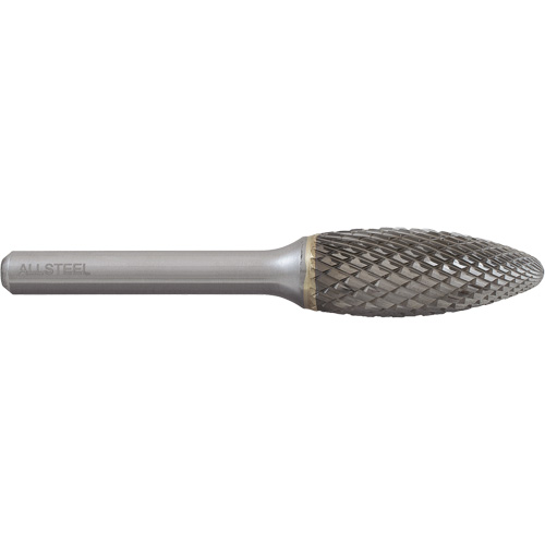 Fraise au carbure en forme de flamme ALLSTEEL, SH-5, 1/2" dia., 1/4" Tige, 1-1/4" Prof. de la coupe FMT Sales Ltd