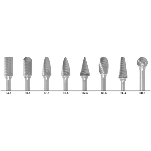 CLE-LINE 1855 Double Cut Carbide Burr Set, 8 Pieces FMT Sales Ltd