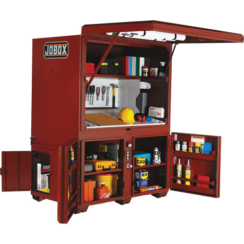 Field Office Jobsite Box, 63" W x 42" D x 80" H, Steel, Red FMT Sales Ltd