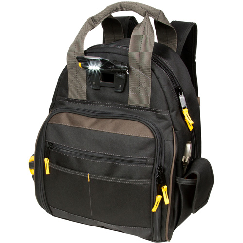 Sacs &agrave; dos pour outils Techgear &agrave; 53 pochettes, 16" lo x 13-1/4" la, Noir, Polyester FMT Sales Ltd