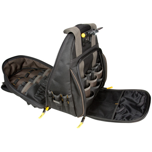 Sacs &agrave; dos pour outils Techgear &agrave; 53 pochettes, 16" lo x 13-1/4" la, Noir, Polyester FMT Sales Ltd