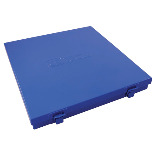 Boîte en m&eacute;tal mince, 10-1/2" P x 9-1/4" la x 1-1/4" h, Bleu FMT Sales Ltd
