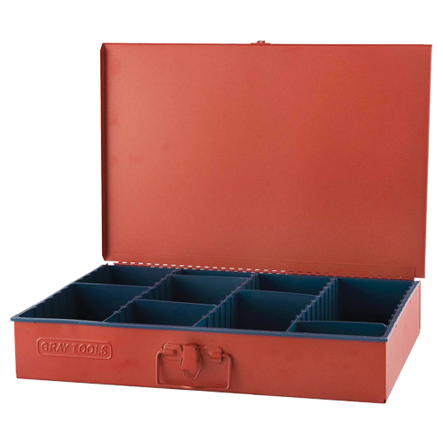 Compartment Box With 12 Adjustable Compartments, 12" D x 18" W x 3" H, Red FMT Sales Ltd