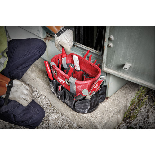 Utility Oval Bag, Ballistic Nylon, 24 Pockets, Black/Red FMT Sales Ltd
