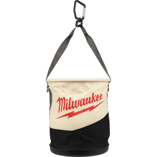 Utility Bucket, 11-4/5" L x 11-4/5" W x 14-3/5" H, Canvas, Beige/Black FMT Sales Ltd
