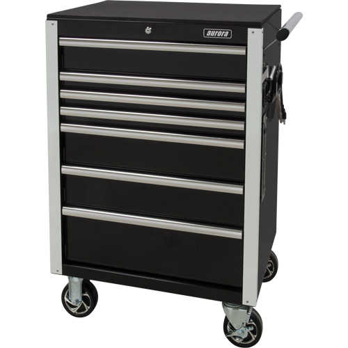 Chariot &agrave; outils &agrave; usage intensif, 7 tiroirs, 28" la x 22" p x 42-3/8" h, Noir FMT Sales Ltd