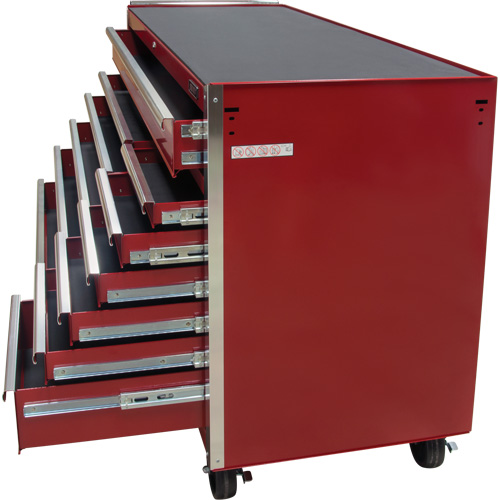 Chariot &agrave; outils industriel, 12 tiroirs, 56" la x 24-1/2" p x 38-1/8" h, Rouge FMT Sales Ltd