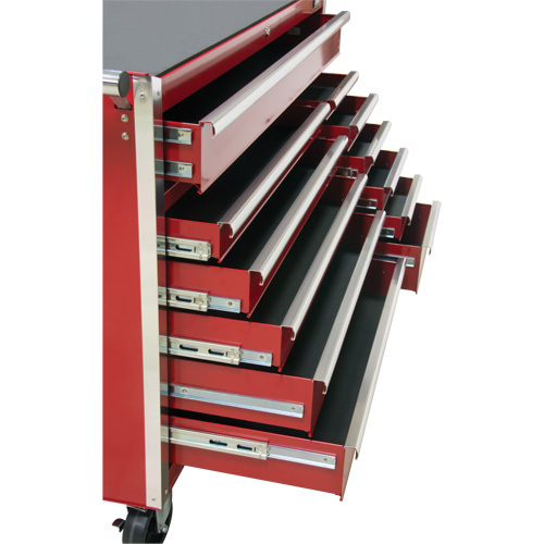 Chariot &agrave; outils industriel, 12 tiroirs, 56" la x 24-1/2" p x 38-1/8" h, Rouge FMT Sales Ltd