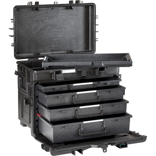 Military Mobile Tool Chest With Drawers, 4 Drawers, 22-4/5" W x 15" D x 18" H, Black FMT Sales Ltd