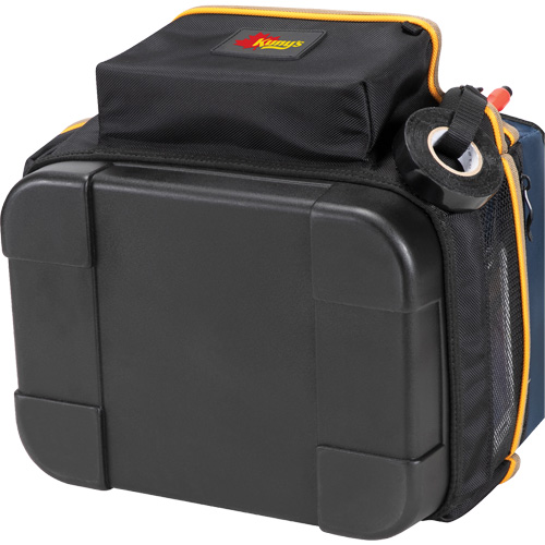 Molded Base Electrical/HVAC Tool Carrier, Ballistic Polyester, 20 Pockets, Black/Blue FMT Sales Ltd
