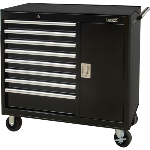 Chariot &agrave; outils industriel, 8 tiroirs, 44-3/10" la x 21-1/10" p x 36-7/10" h, Noir FMT Sales Ltd
