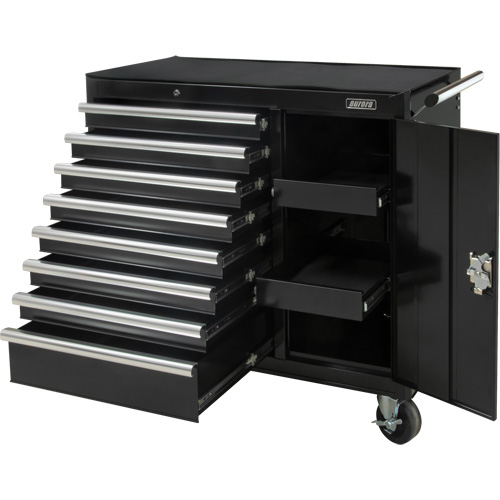 Chariot &agrave; outils industriel, 8 tiroirs, 44-3/10" la x 21-1/10" p x 36-7/10" h, Noir FMT Sales Ltd