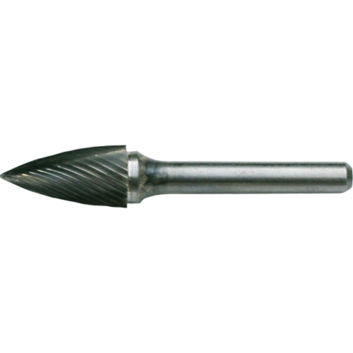 CLEVELAND Solid Carbide Burrs - Tree Shape Pointed End, SG-53, 3/16" Dia., 1/8" Shank, 1/2" Depth of Cut FMT Sales Ltd