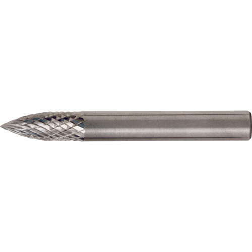 CLEVELAND Solid Carbide Burrs - Tree Shape Pointed End, SG-13, 1/2" Dia., 1/4" Shank, 3/4" Depth of Cut FMT Sales Ltd