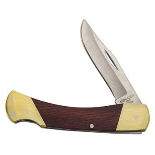 Sportsman Knife with Curved Handle, 2-5/8" Blade, Stainless Steel Blade, Wood Handle FMT Sales Ltd