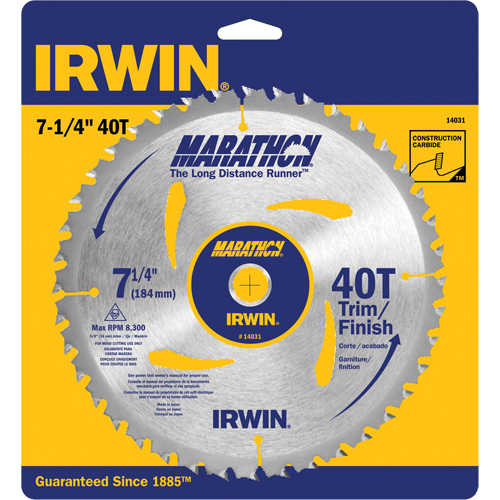 Lames de scie pour entrepreneur - Lames de scie Marathon, 7-1/4", 40 dents, Pour Bois FMT Sales Ltd