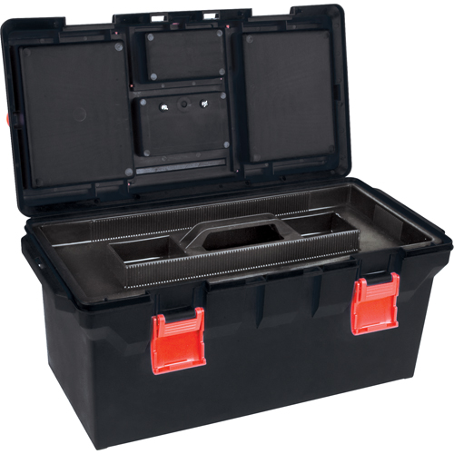Plastic Tool Box, 22" W x 11" D x 10-1/2" H, Black FMT Sales Ltd