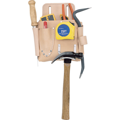 Poche pour outils de travail des cloisons s&egrave;ches, Porte-outil, Cuir, 7 Poches FMT Sales Ltd
