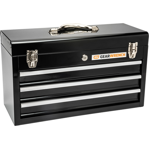 Portable Tool Box, 20" W, 3 Drawers, Black FMT Sales Ltd
