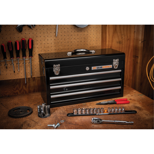 Portable Tool Box, 20" W, 3 Drawers, Black FMT Sales Ltd