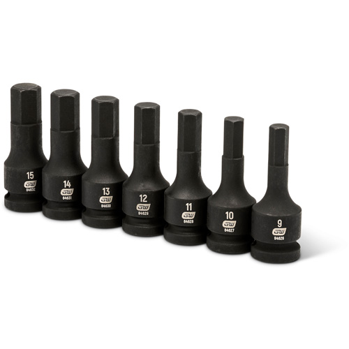Impact Metric Bit Socket Set, Hex, 1/2" Drive, 7 Pcs FMT Sales Ltd