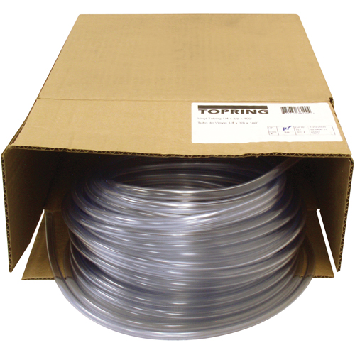 Tubing, Air/Water, 0.375" OD x 100' L, PVC, Clear, 55 PSI @ 20°C FMT Sales Ltd