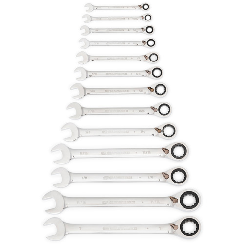Jeu de cl&eacute;s &agrave; cliquets r&eacute;versibles SAE &agrave; 12 pans et 72 dents, Combinaison, 13 morceaux, Imp&eacute;rial FMT Sales Ltd