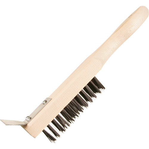 Brosse de nettoyage avec racloir, Acier, 5 x 13 rangs de fils, Longueur 11-3/8" FMT Sales Ltd