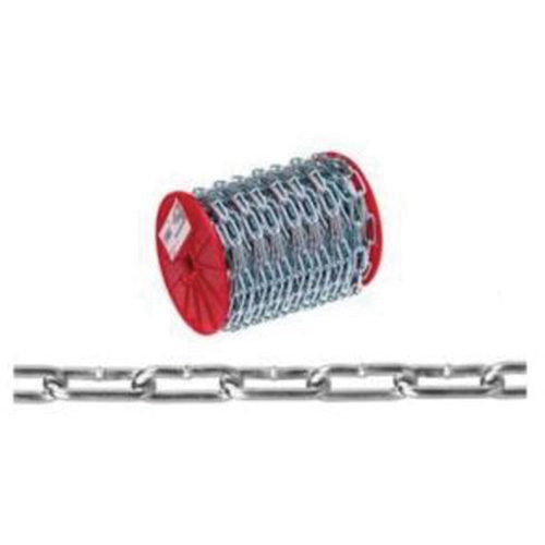 Straight Link Coil Chain, Low Carbon Steel, #4 x 100' (30.4 m) L, 205 lbs. (0.1025 tons) Load Capacity FMT Sales Ltd