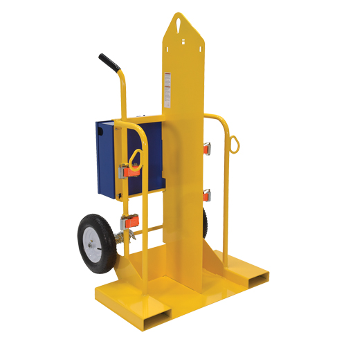 Welding Cylinder Torch Cart, Pneumatic Wheels, 24" W x 19-1/2" L Base, 500 lbs. FMT Sales Ltd