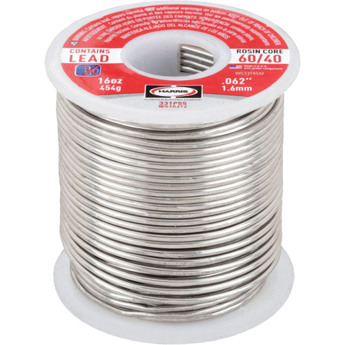 Brasure au plomb 60/40 &agrave; noyau de colophane, &agrave; base de plomb, 60 % d'&eacute;tain, 40 % de plomb, &acirc;me Colophane, dia. 1/16" FMT Sales Ltd
