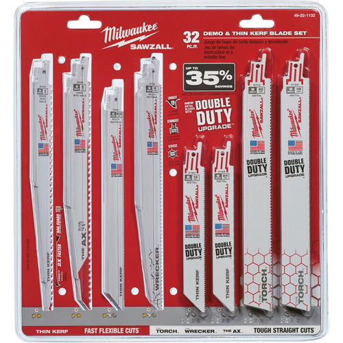 Jeu de lames de d&eacute;molition et &agrave; trait de scie &eacute;troit Sawzall FMT Sales Ltd